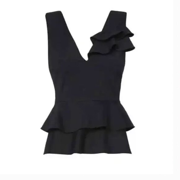 Marissa Webb Carlie Navy Top Ruffles Sleeveless Size Small - Picture 1 of 9